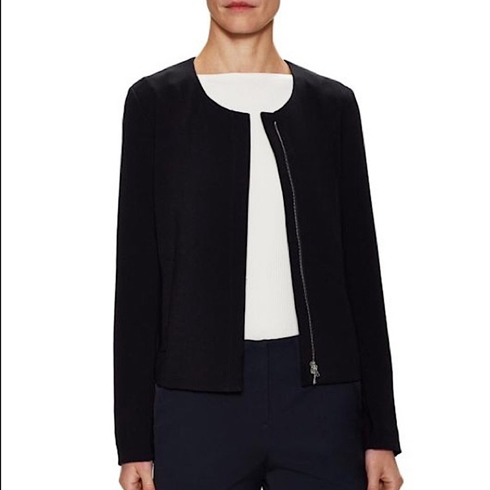 THEORY Crepe Tarlan Jacket Admiral in Black SZ S